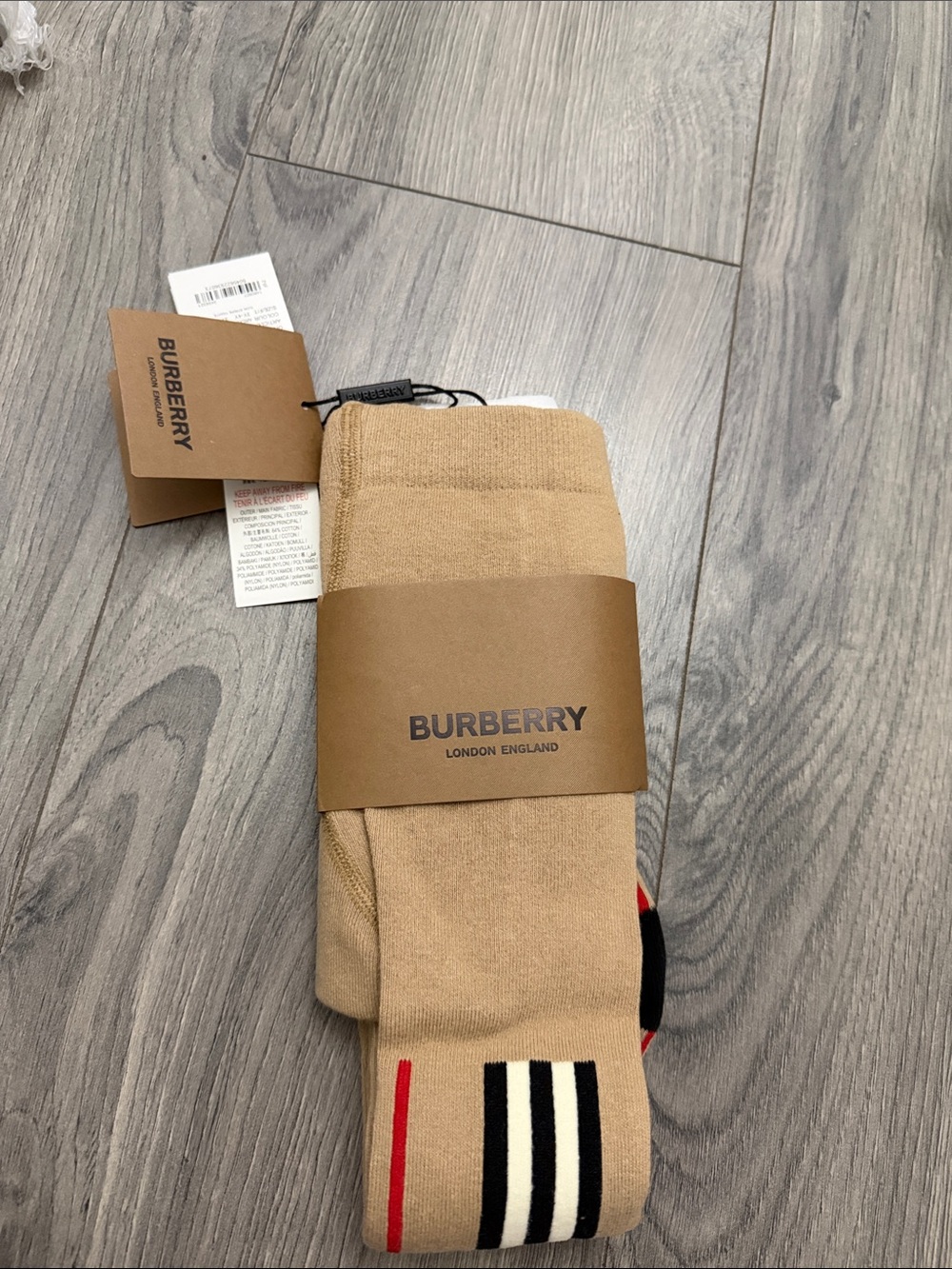 Burberry Girls Tights With Signature Stripe
